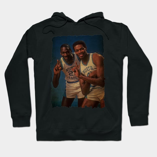 Sam Perkins and Michael Jordan in North Carolina Vintage Hoodie by CAH BLUSUKAN